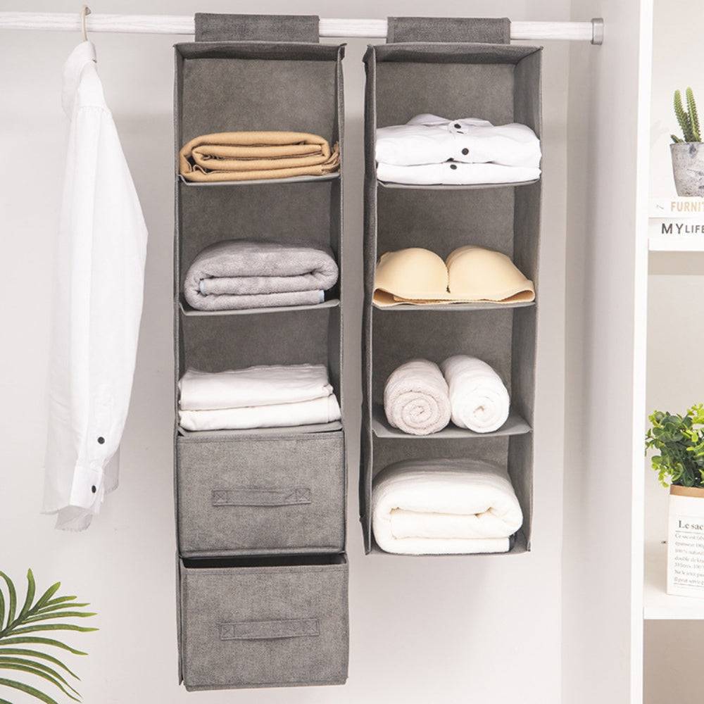 Portable Wardrobe Hanging Storage Bag Interlayer Drawer Type Clothes Hangers Holder Hanging Closet Organizer_0 - STripleB