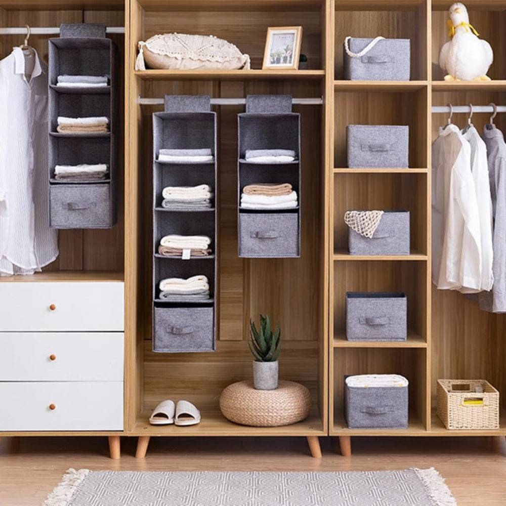 Portable Wardrobe Hanging Storage Bag Interlayer Drawer Type Clothes Hangers Holder Hanging Closet Organizer_0 - STripleB