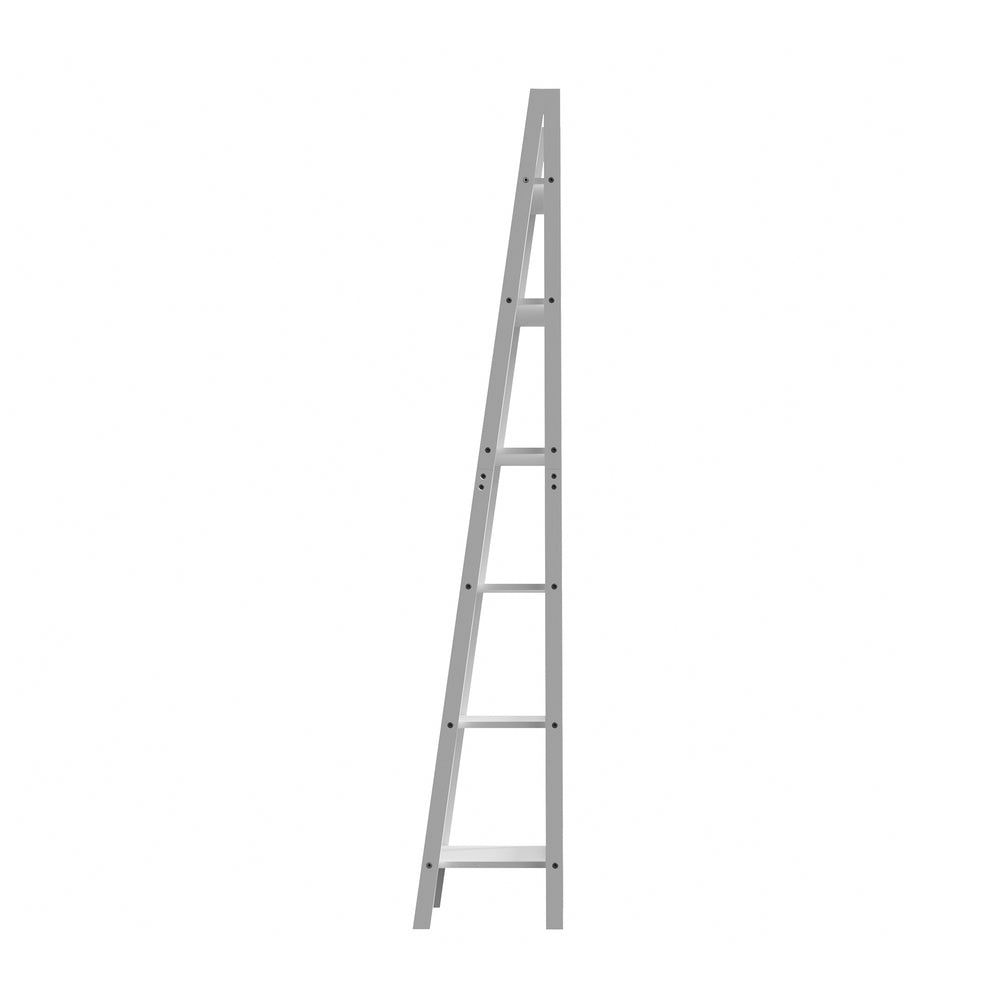 White 6 Tier Corner Ladder Shelf Display Rack