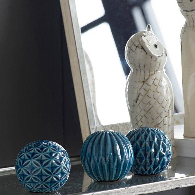 Set of 3 Blue Marbleized Balls - STripleB