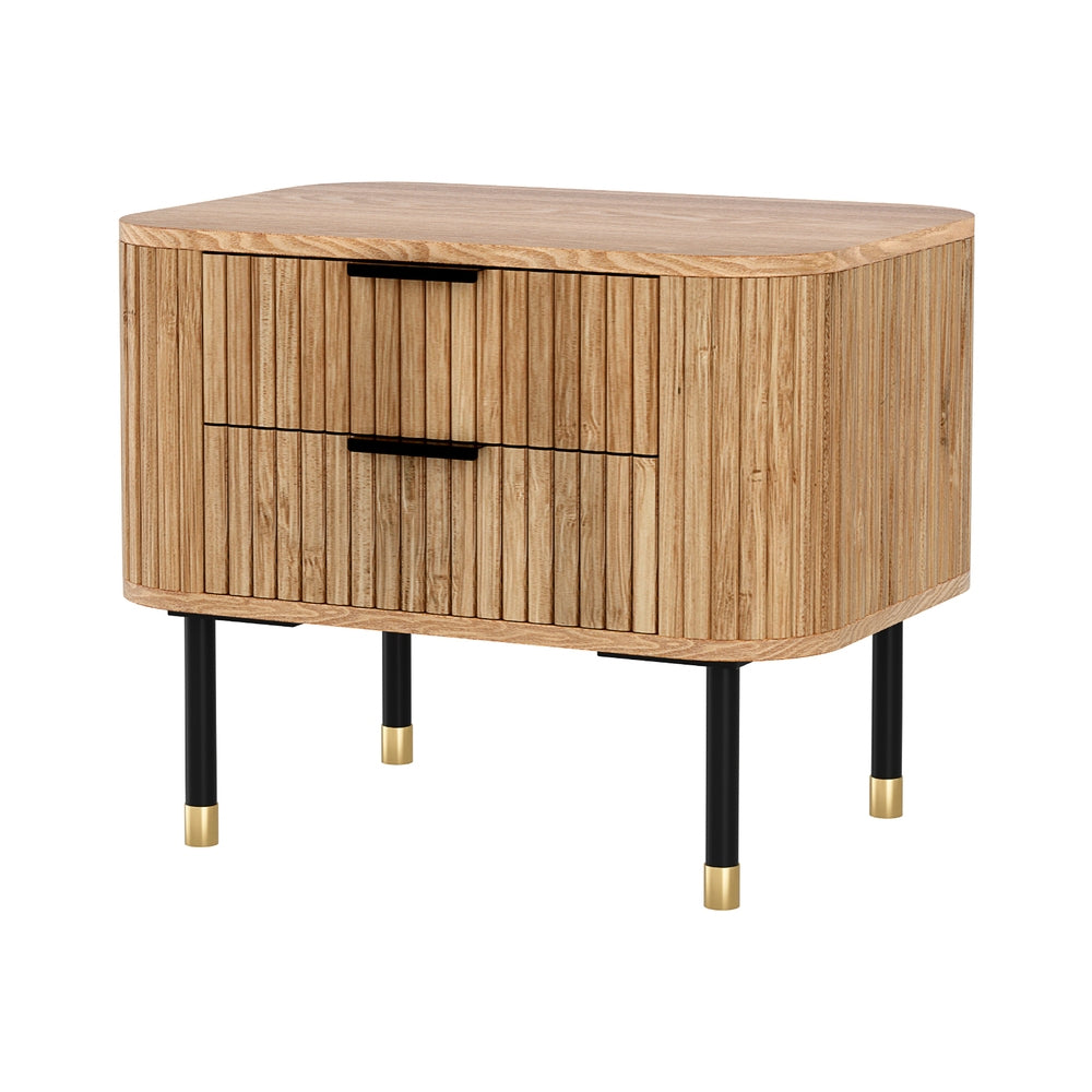 2 - Bedside Drawers - Paulownia Wood Pine - STripleB