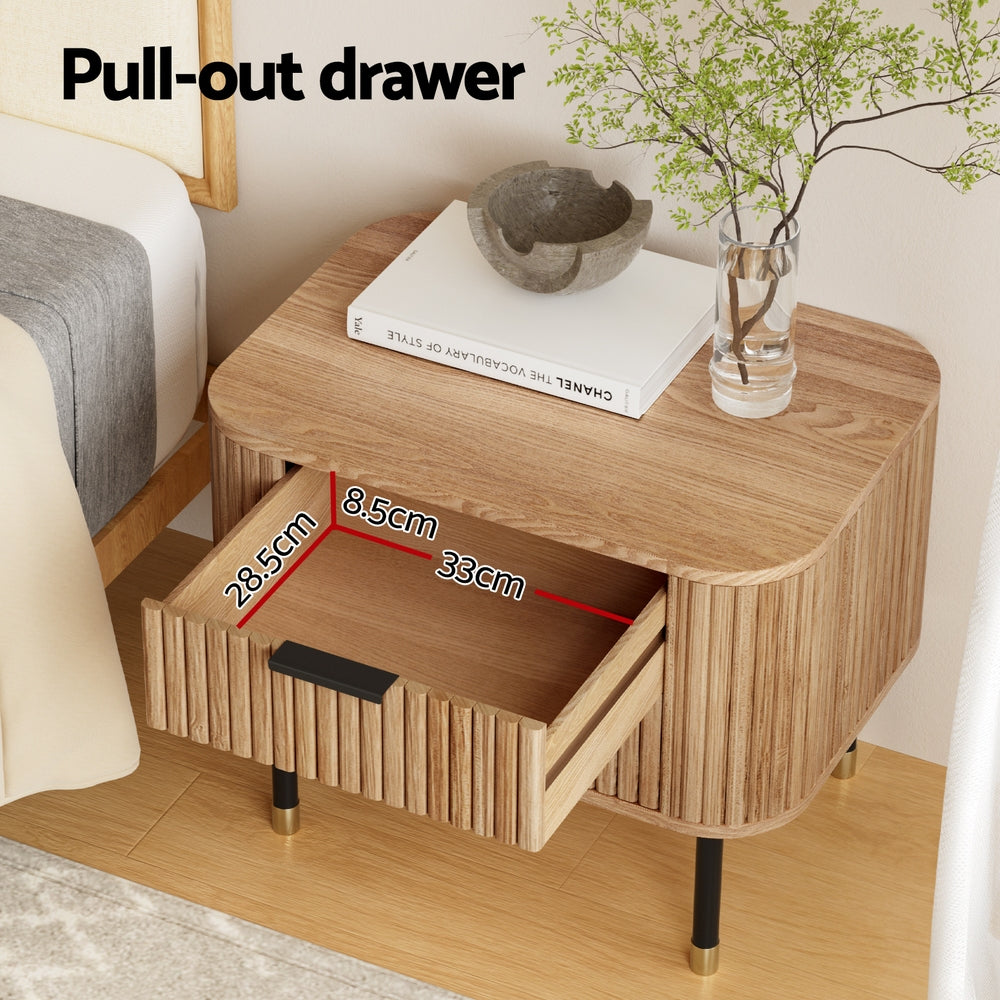 2 - Bedside Drawers - Paulownia Wood Pine - drawer dimensions - STripleB