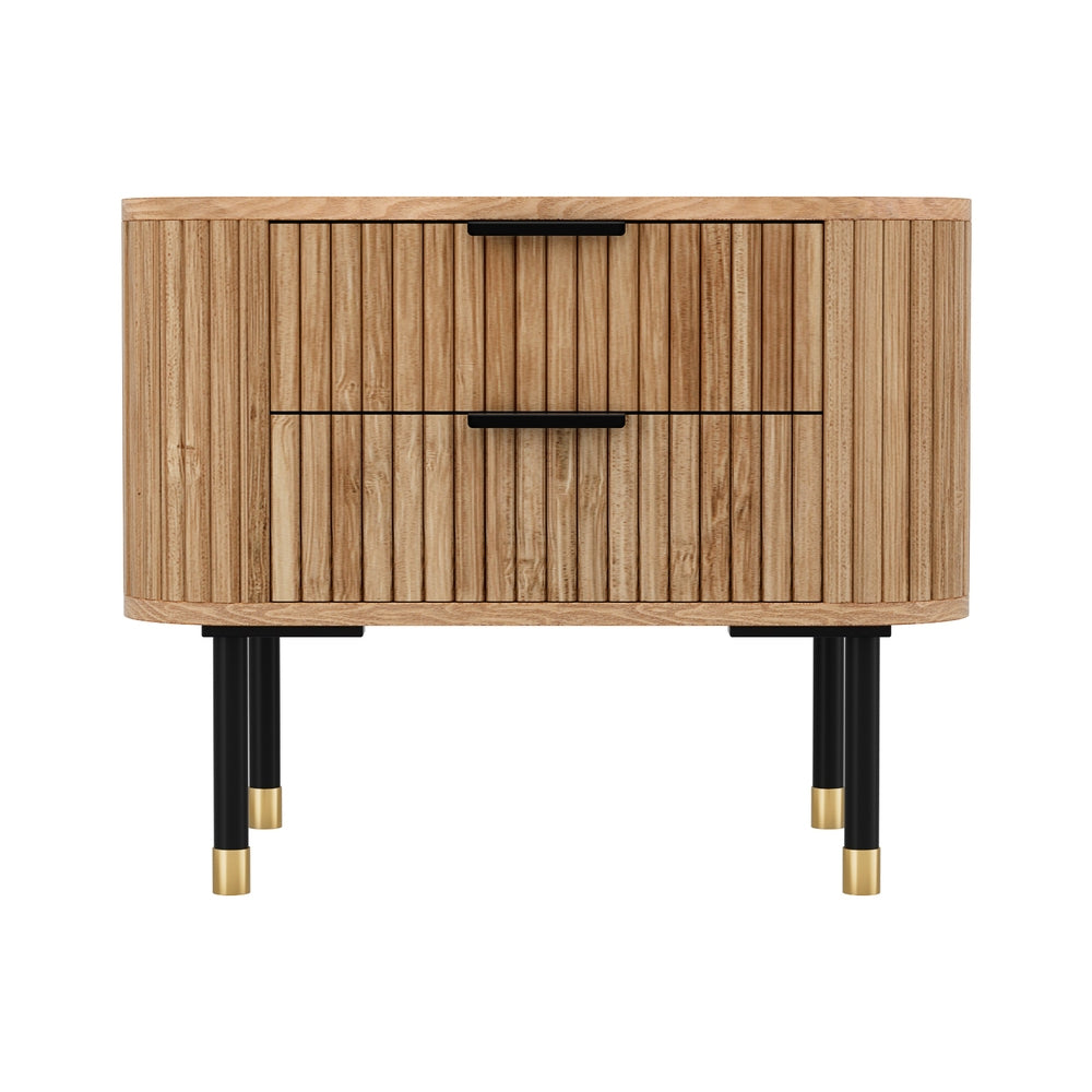 2 - Bedside Drawers - Paulownia Wood Pine - STripleB