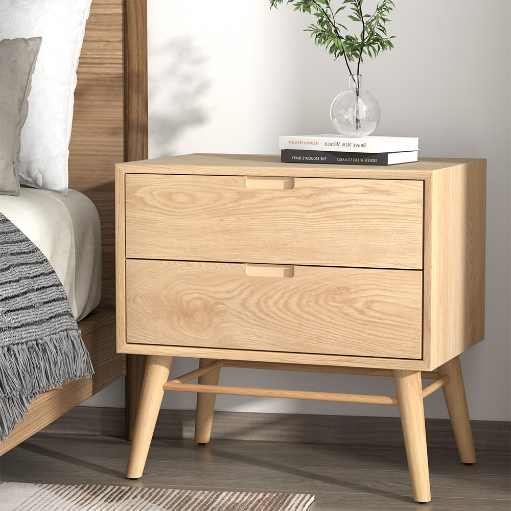 2 - Bedside Table Drawers - Oak GINO - STripleB
