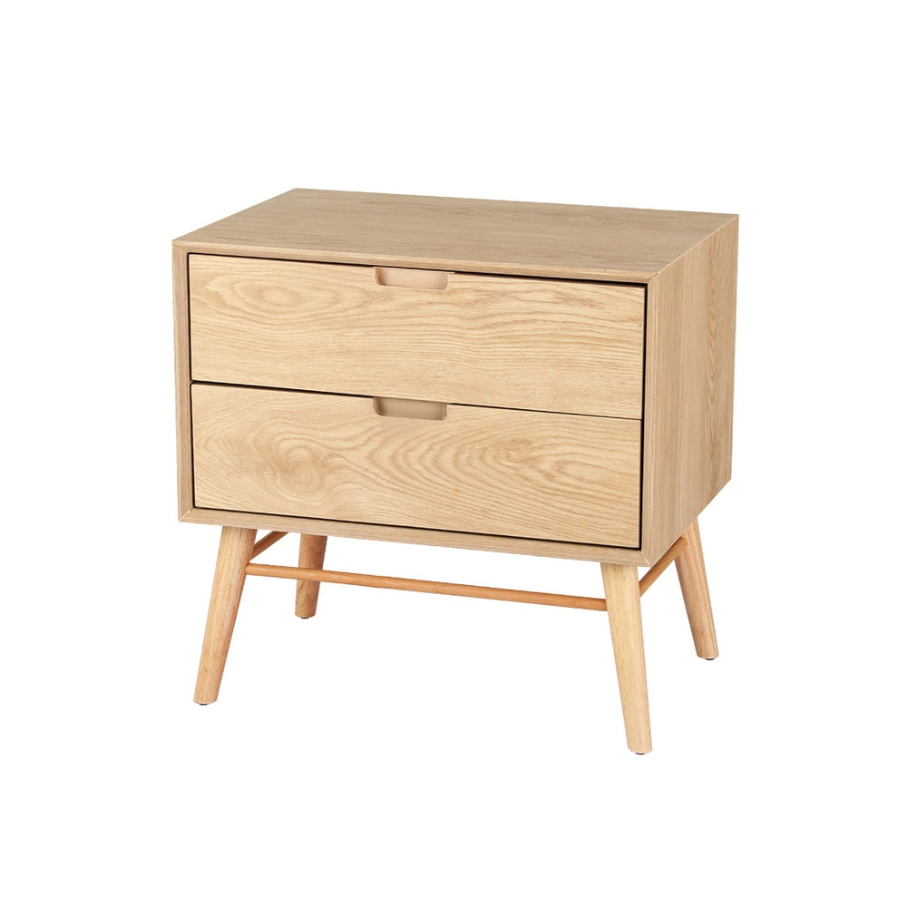 2 - Bedside Table Drawers - Oak GINO - STripleB