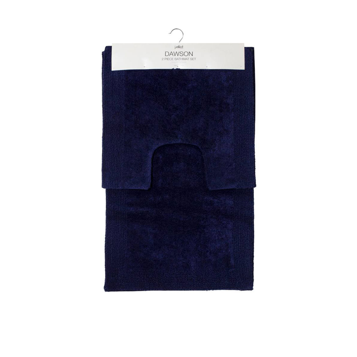 2 Pce - 100% Cotton Bathmat Set - Navy - STripleB