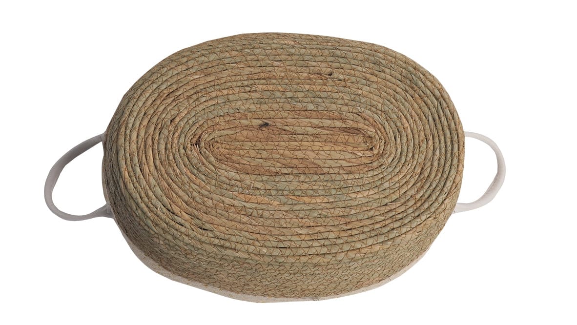 2 Piece - Cotton Rope Stripe Carry Handles Storage Baskets set - STripleB