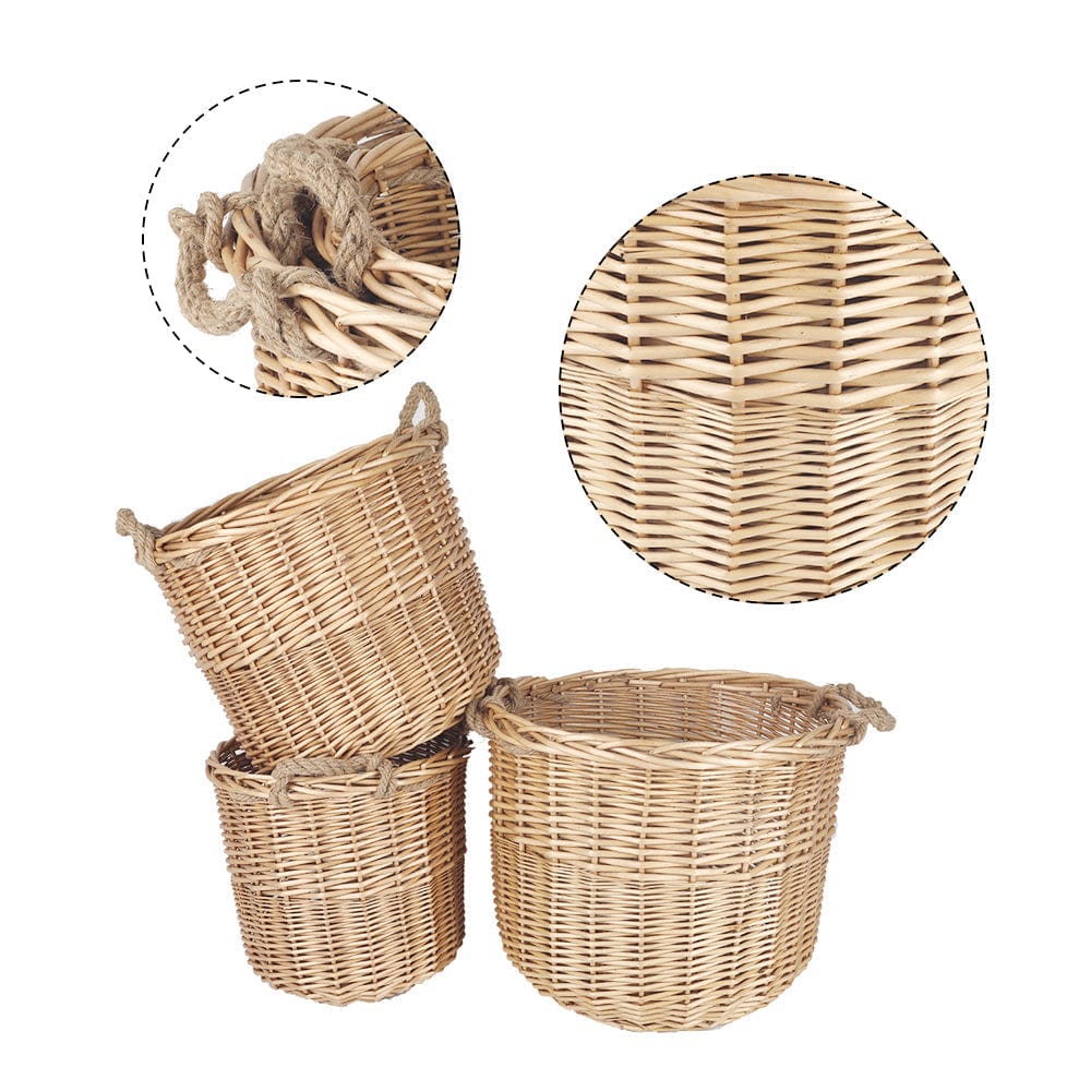 3 - Piece Wicker Storage Basket set - STripleB