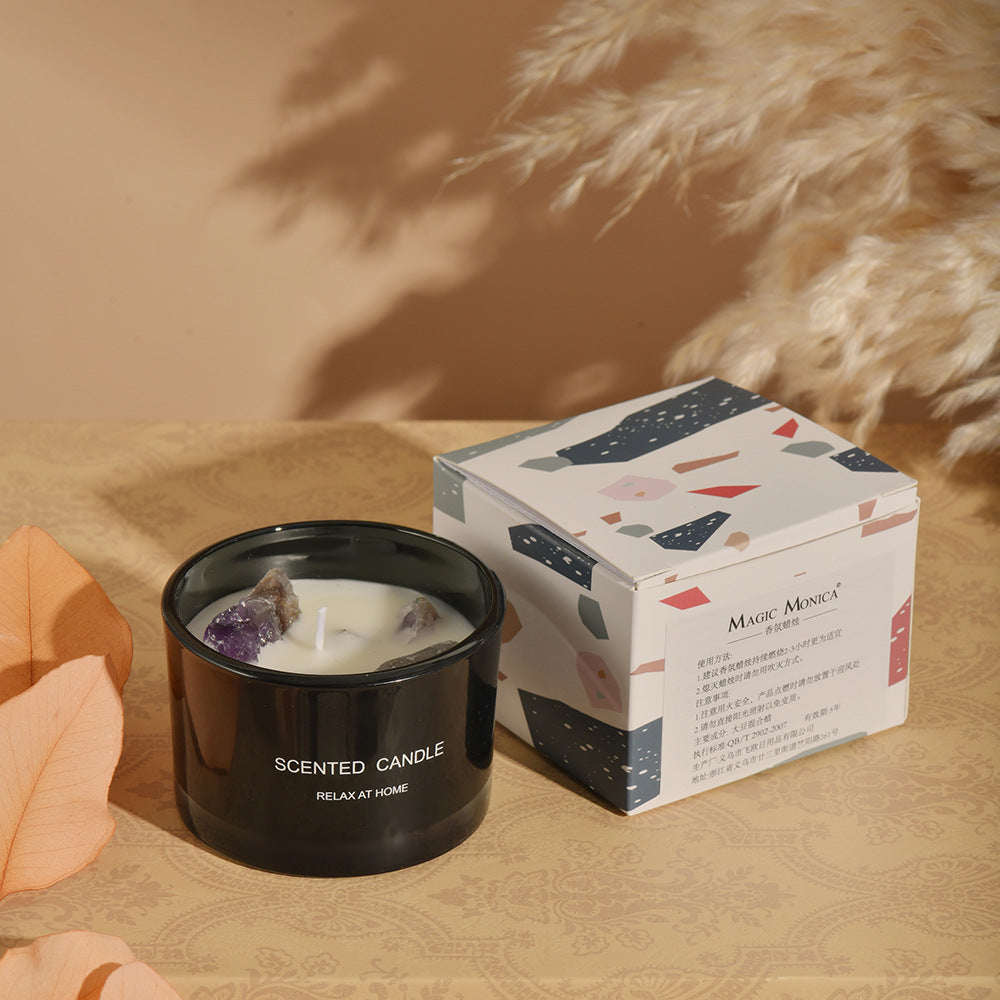 3 PCS - Macaron Crystal Stone Scented Candle Set - Misty Morning - STripleB