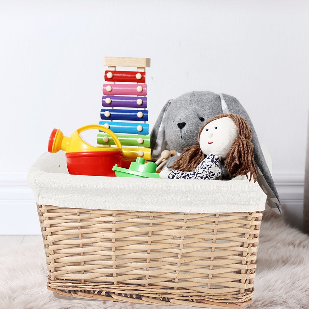 4 - Piece Wicker Storage Baskets with Liner Set - STripleB