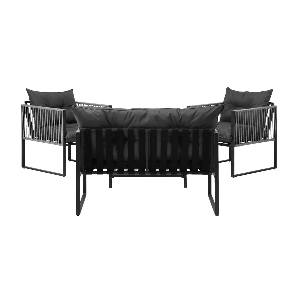 4 Piece Outdoor Furniture Set Grey - STripleB