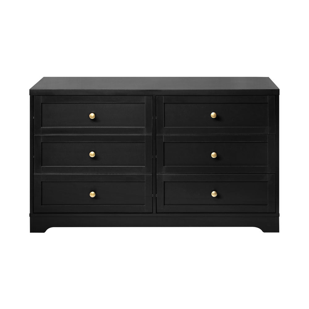 6 Drawer Chest of Drawers Black - STripleB