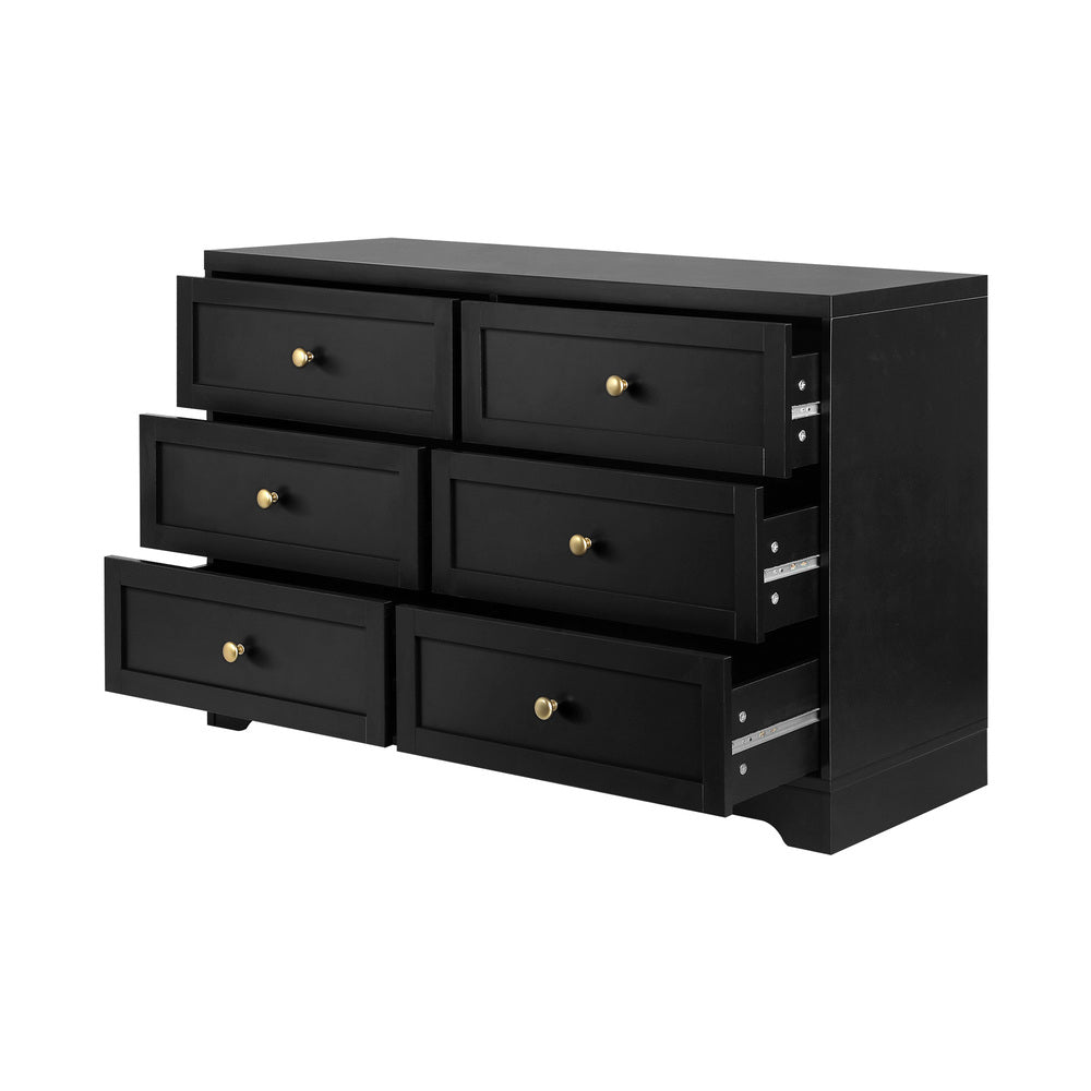 6 Drawer Chest of Drawers Black - STripleB