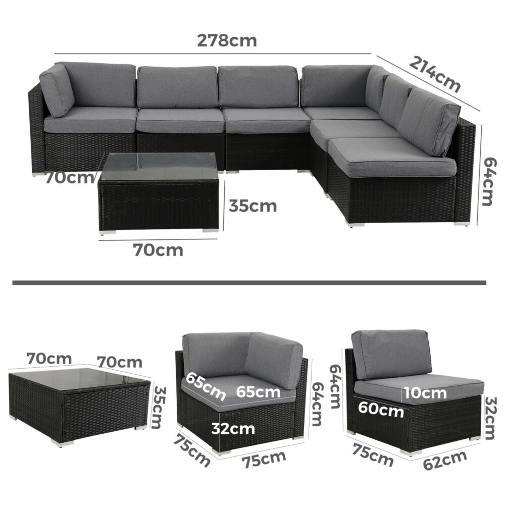 7PC - Veranda Fancy Grande Sofa Set - STripleB