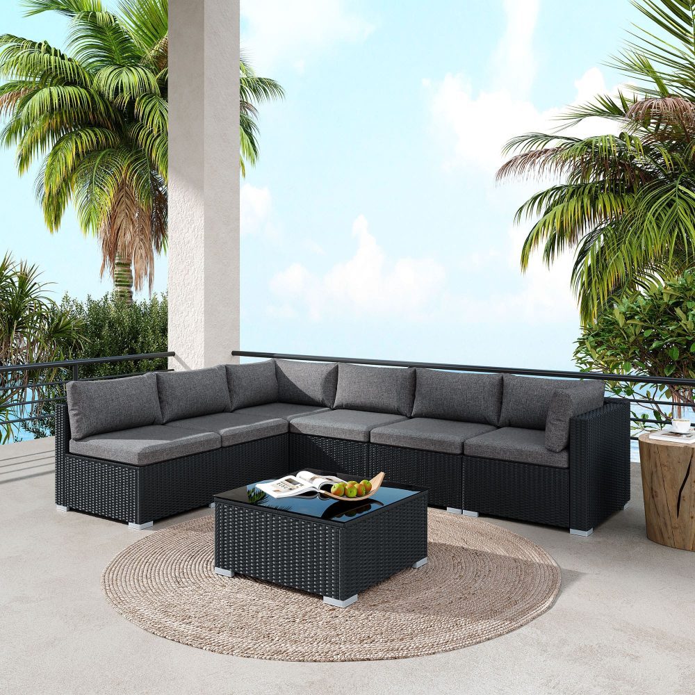 7PC - Veranda Fancy Grande Sofa Set - STripleB