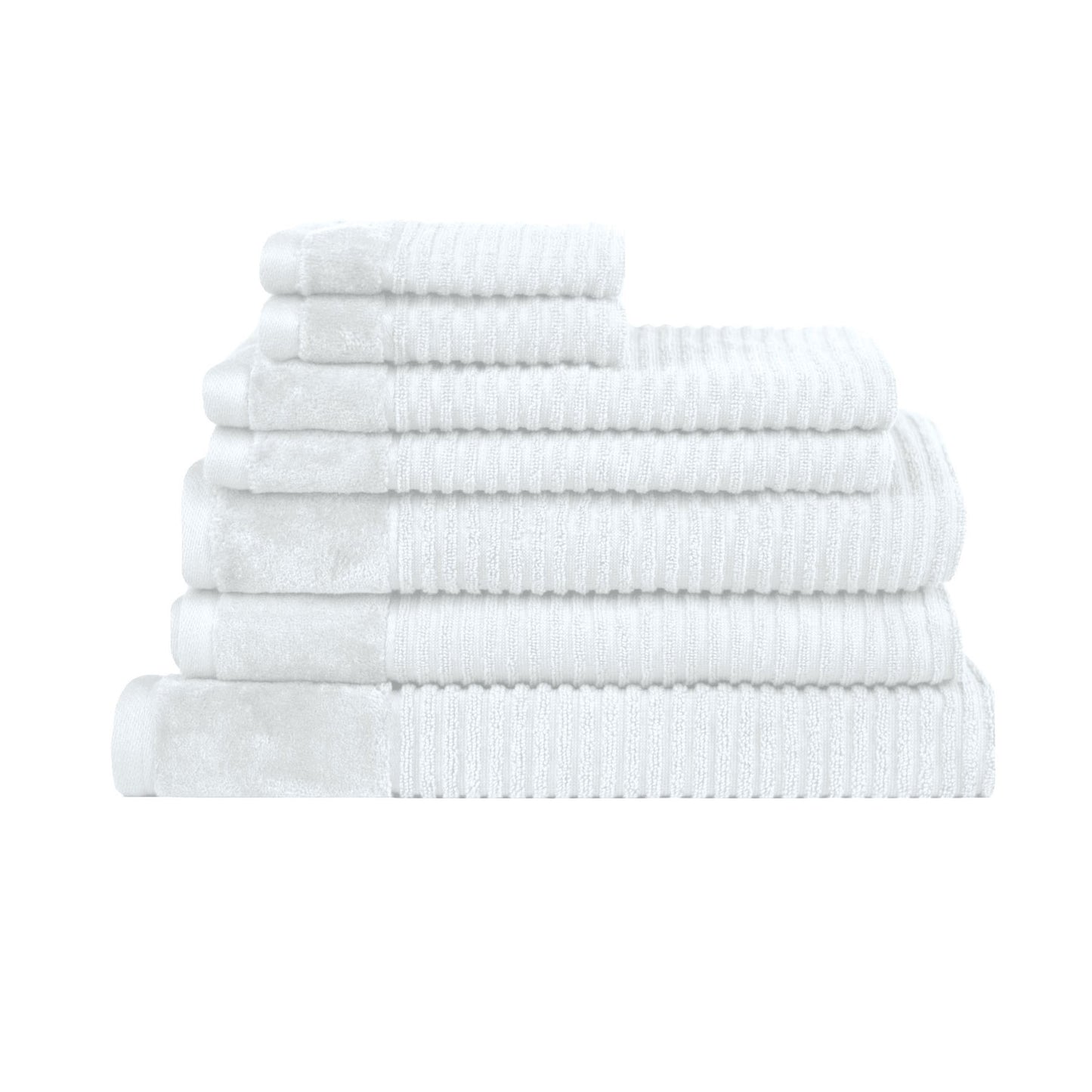 7 Piece Cotton Bath Towel Set - White - STripleB