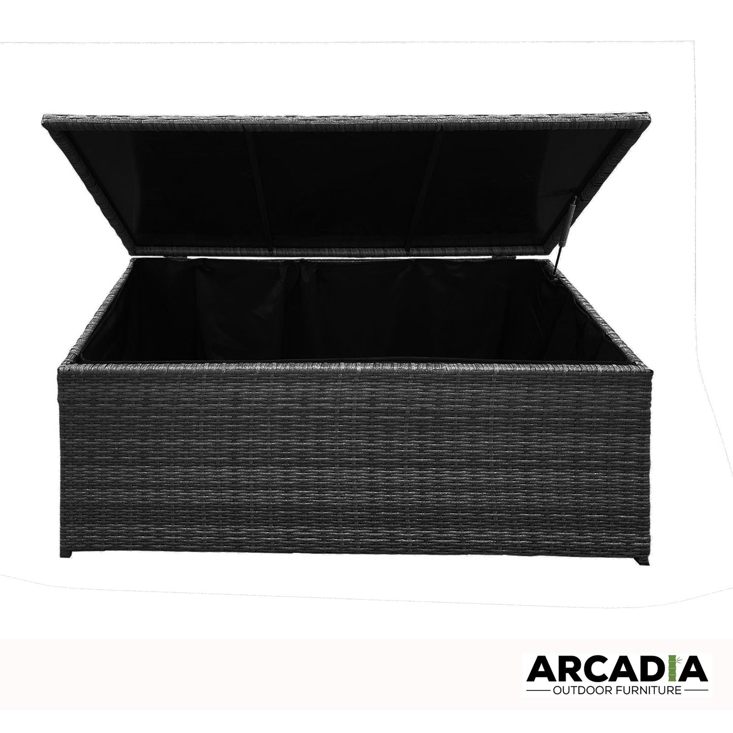 Arcadia Furniture Outdoor Rattan Storage Box - Black - STripleB