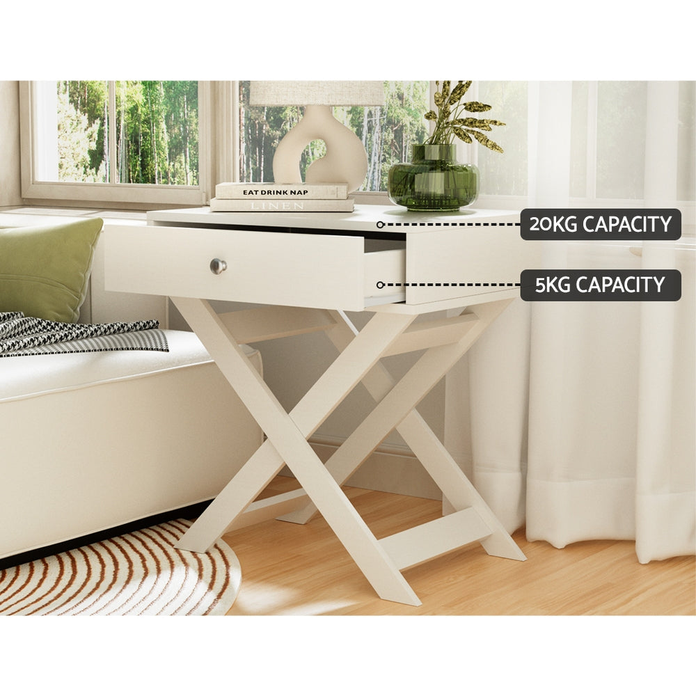 Artiss - Bedside Table Drawers - White - weight - STripleB