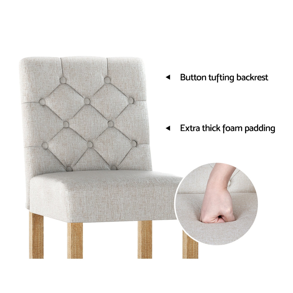 Artiss 2x Bar Stools Linen Upholstered Chairs - STripleB