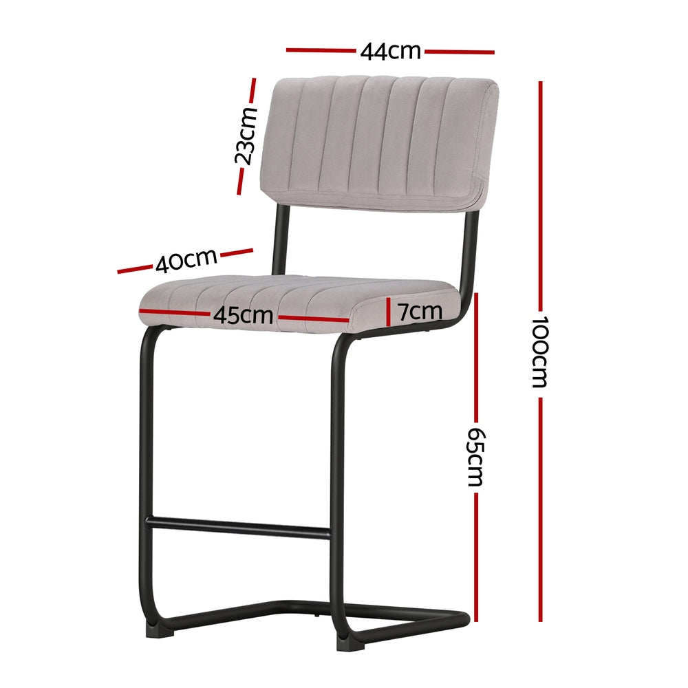 Artiss 2x Bar Stools Velvet Chairs - STripleB