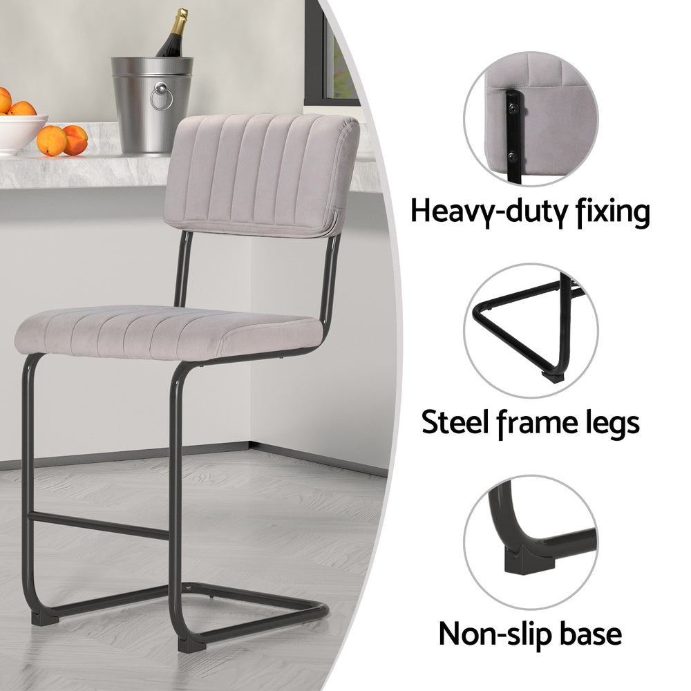Artiss 2x Bar Stools Velvet Chairs - STripleB