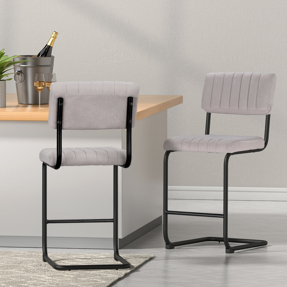 Artiss 2x Bar Stools Velvet Chairs - STripleB