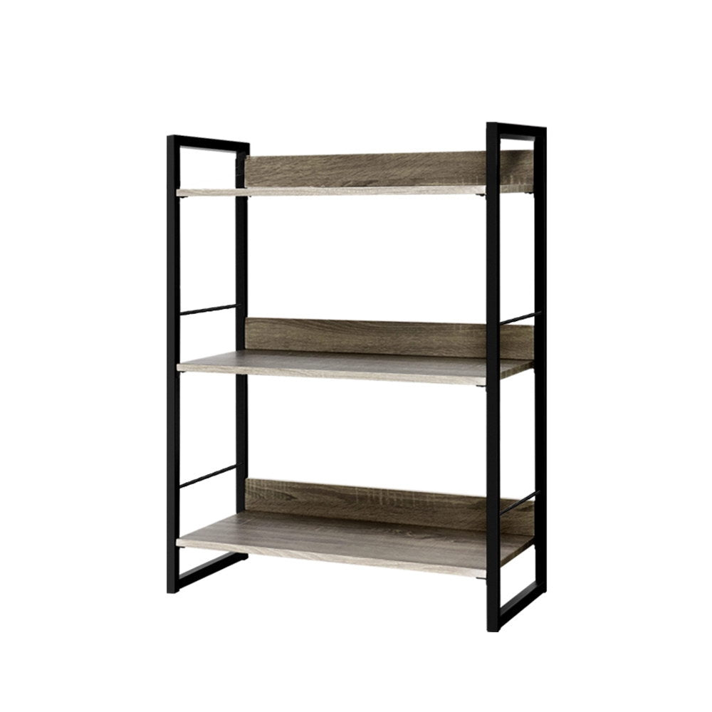 Artiss Bookshelf 3 Tiers - NOE Black and Oak - STripleB