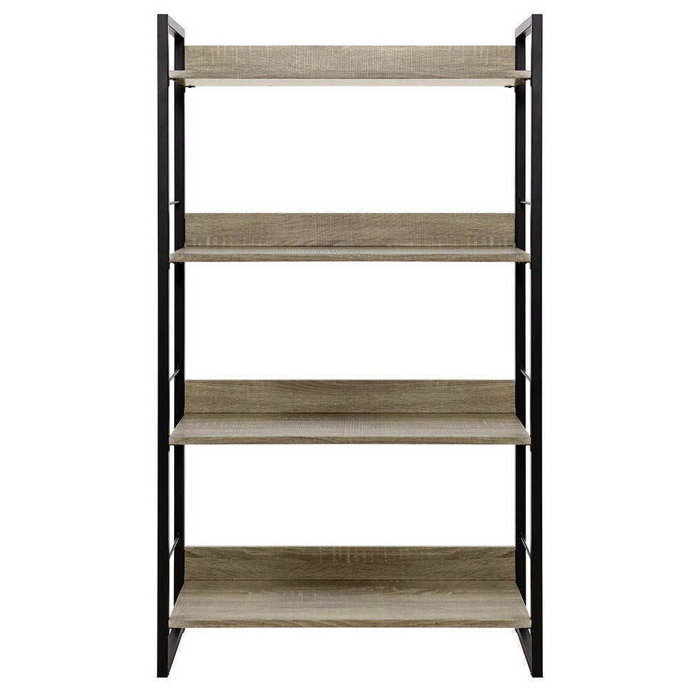 Artiss Bookshelf 4 Tiers - NOE Black and Oak - STripleB