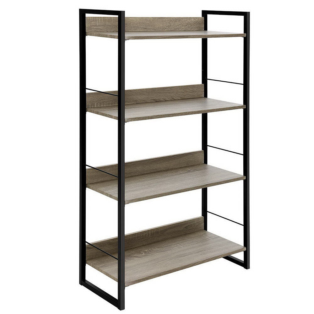 Artiss Bookshelf 4 Tiers - NOE Black and Oak - STripleB