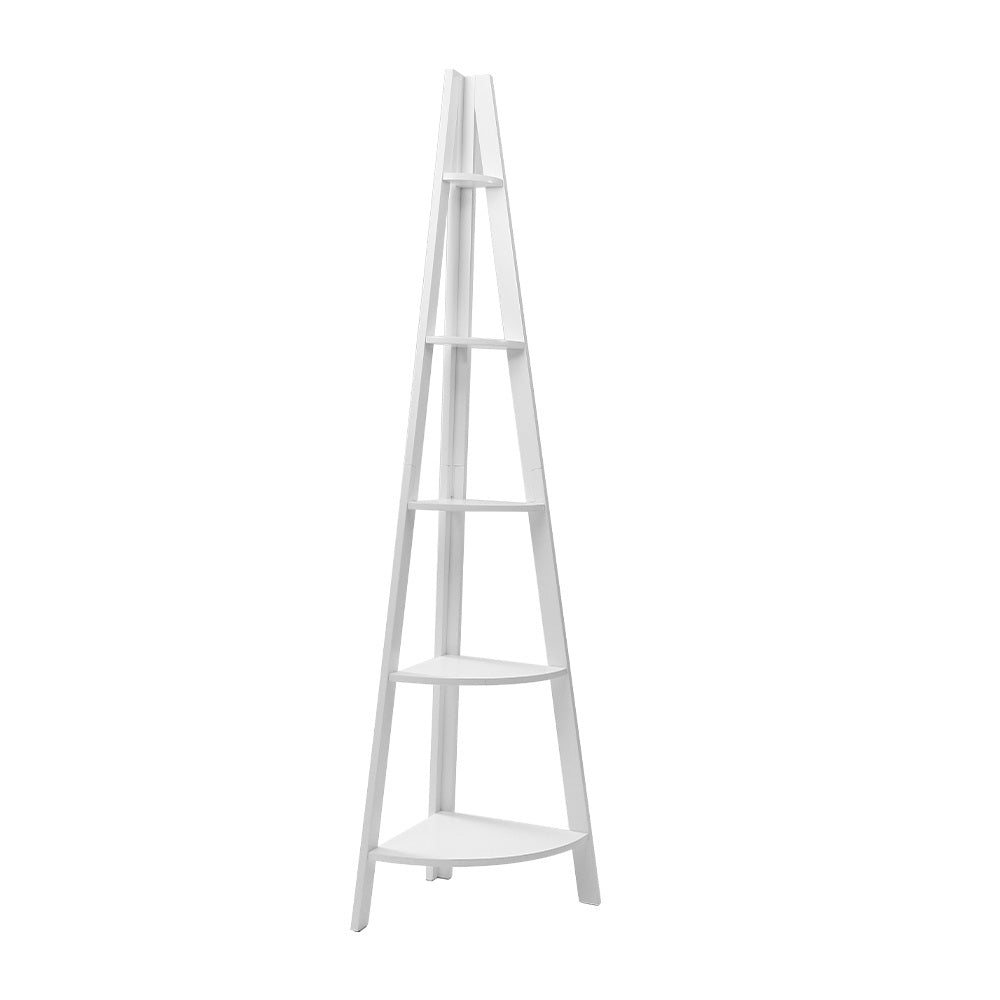 Artiss Bookshelf Corner Shelf 5 Tiers - CANE White - STripleB