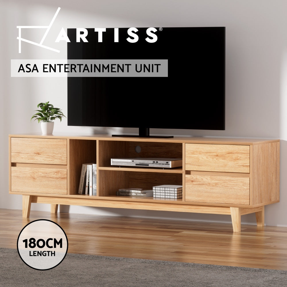 Artiss Entertainment Unit Stand TV Cabinet Storage Drawer Shelf 180cm Wooden - STripleB