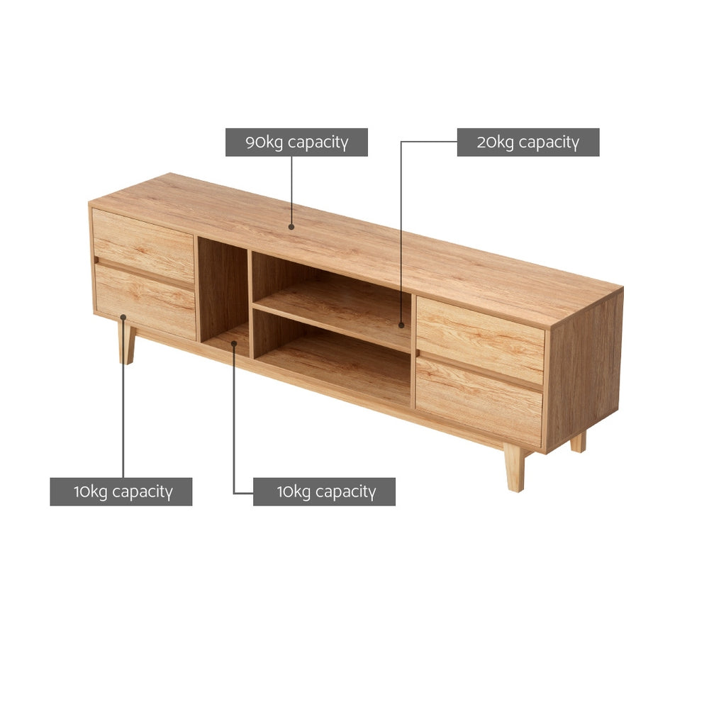 Artiss Entertainment Unit Stand TV Cabinet Storage Drawer Shelf 180cm Wooden - STripleB