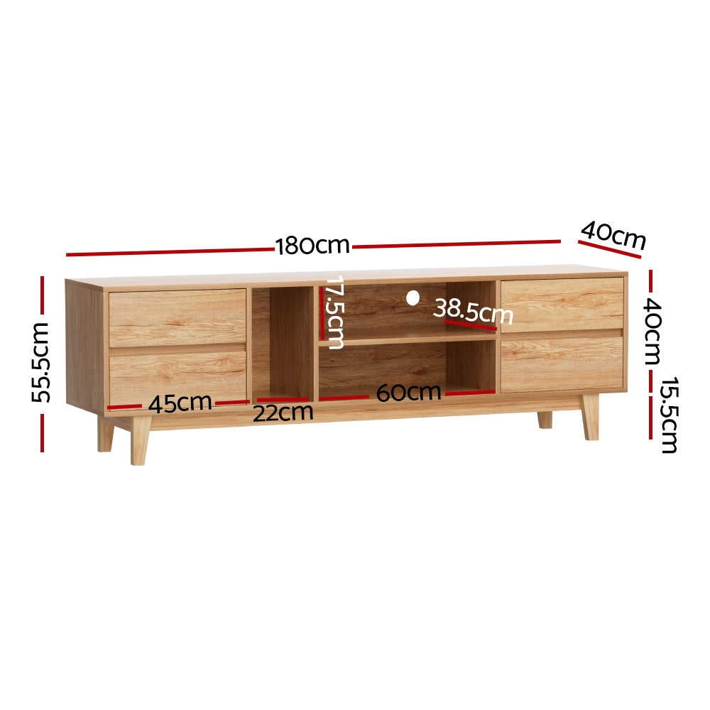 Artiss Entertainment Unit Stand TV Cabinet Storage Drawer Shelf 180cm Wooden - STripleB