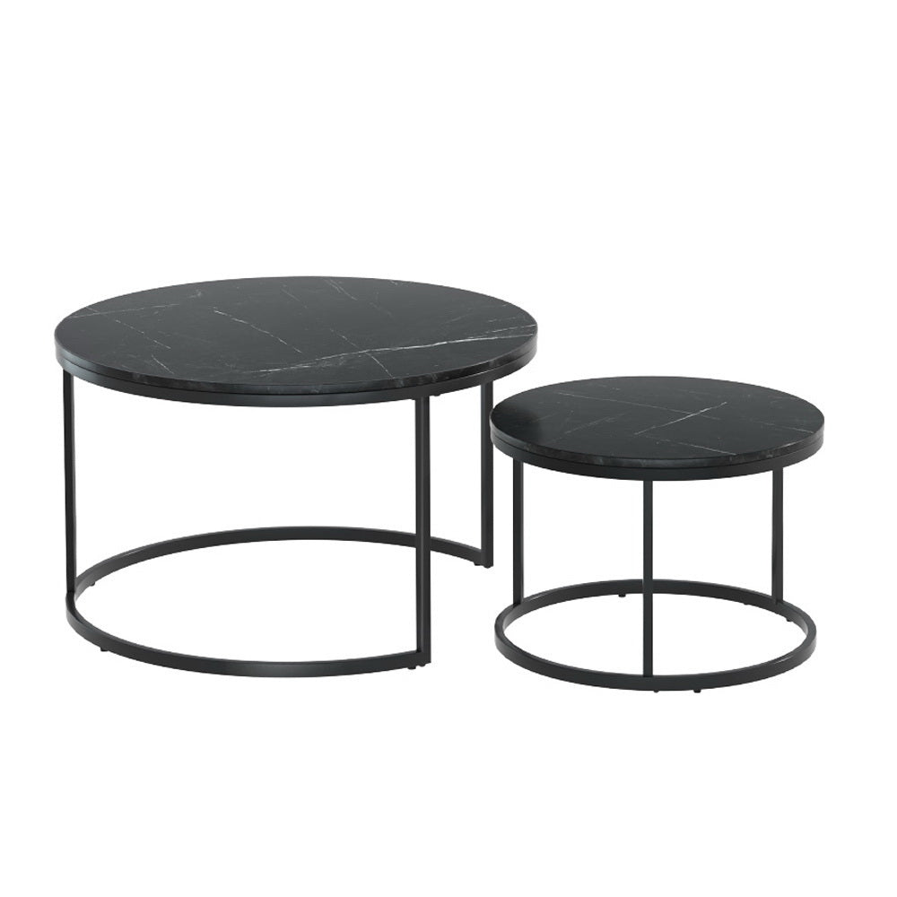 Artiss Nesting Coffee Table Set of 2 Marble Effect Tika - STripleB