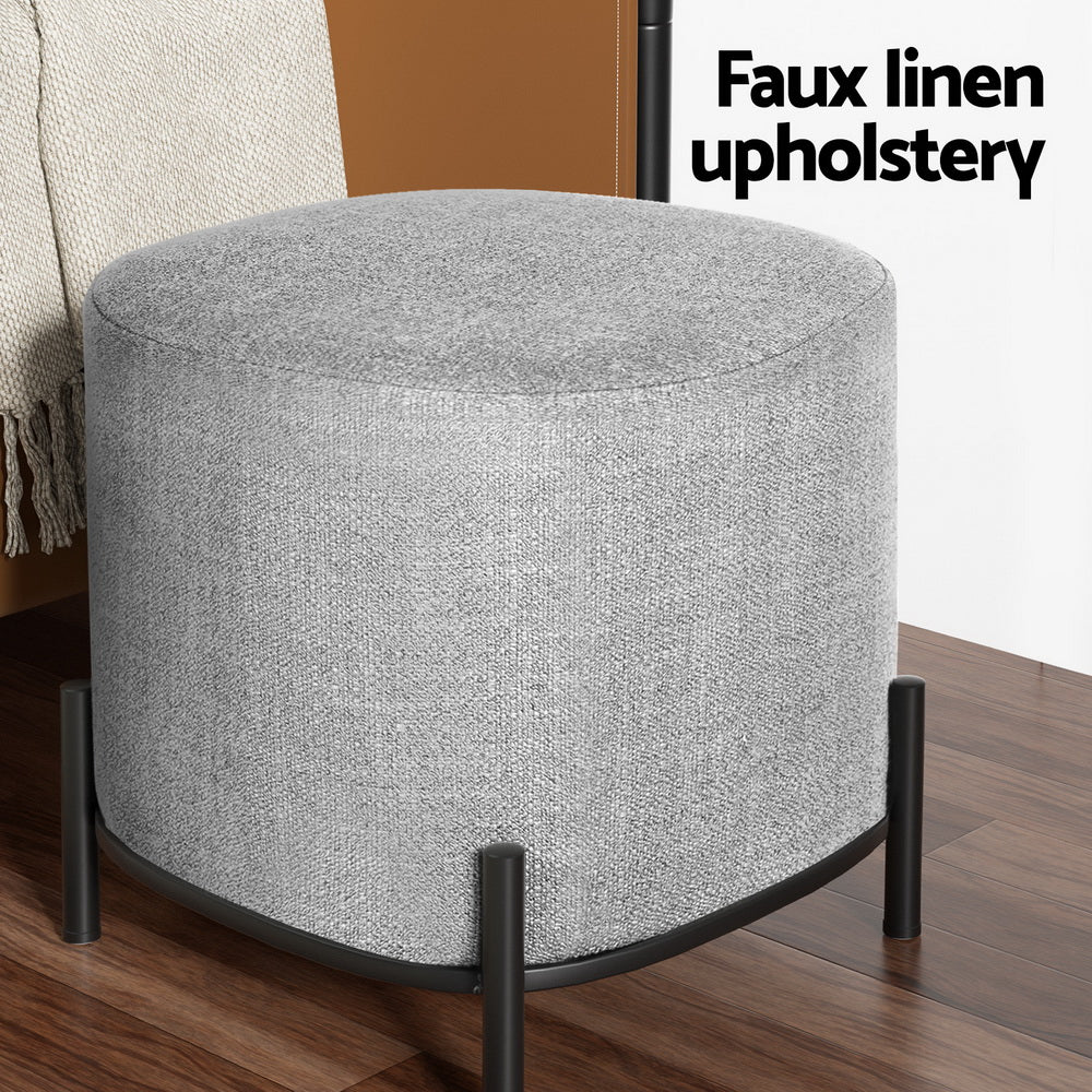 Artiss Ottoman Foot Stool Square Linen Grey - STripleB