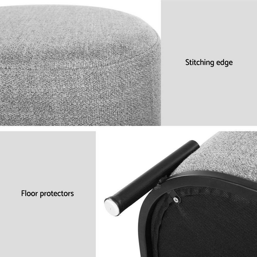Artiss Ottoman Foot Stool Square Linen Grey - STripleB