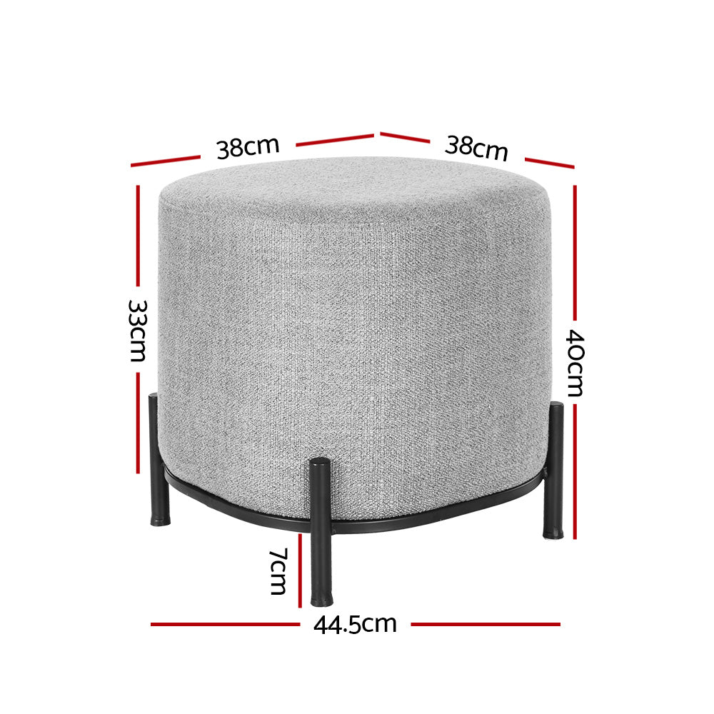 Artiss Ottoman Foot Stool Square Linen Grey - STripleB