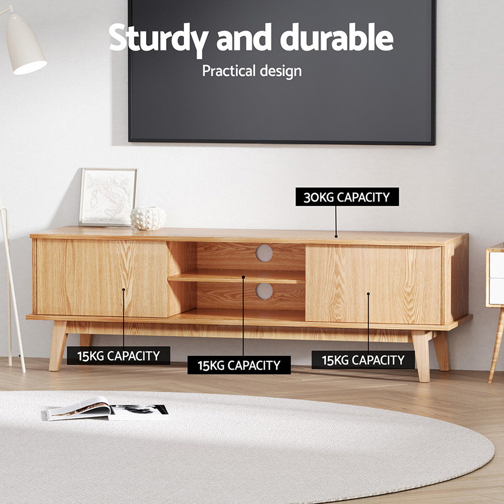 Artiss TV Cabinet Entertainment Unit Stand Storage Shelves TV Unit 140CM - STripleB