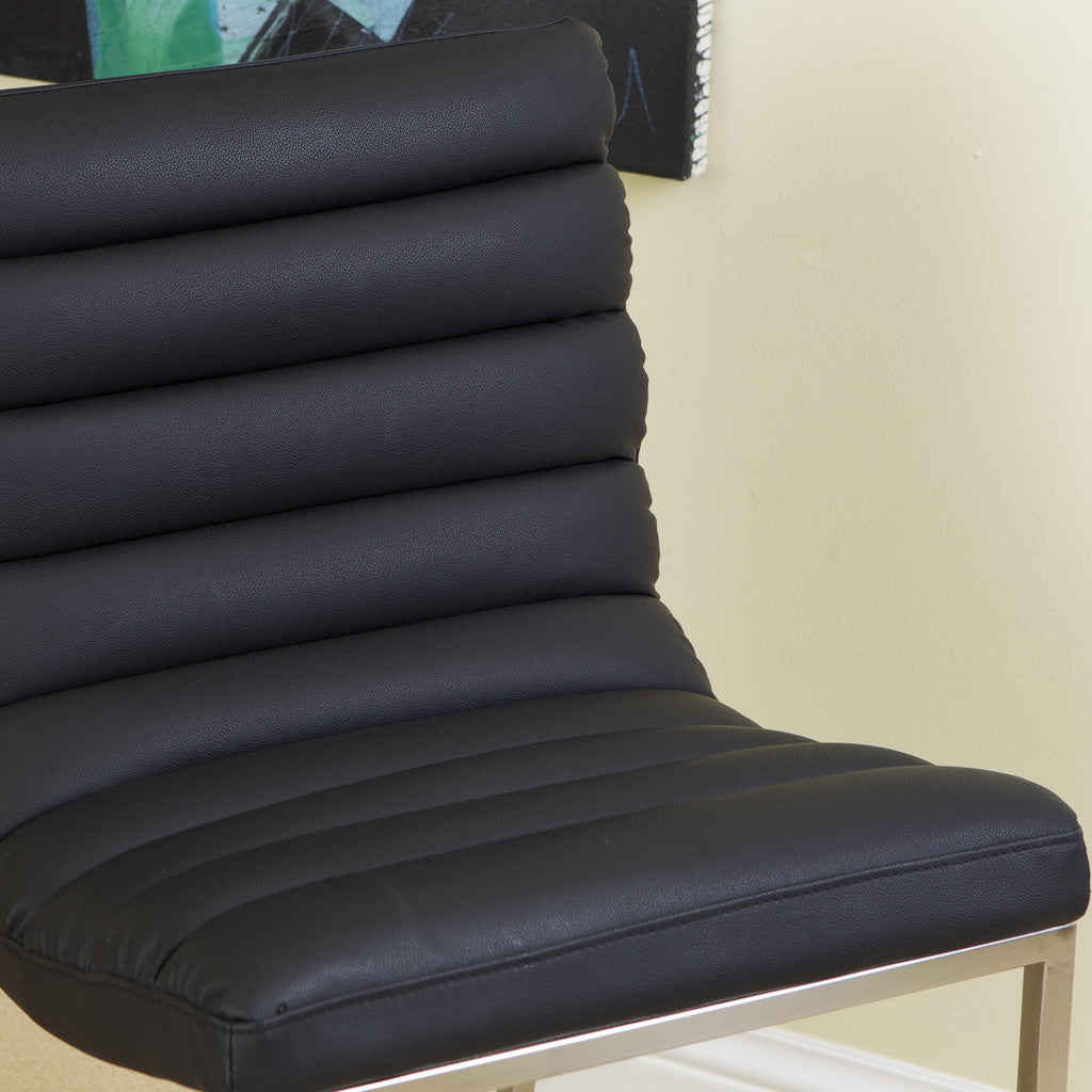 Auburn Modern Leather Bar Chair BarStool In Black - STripleB