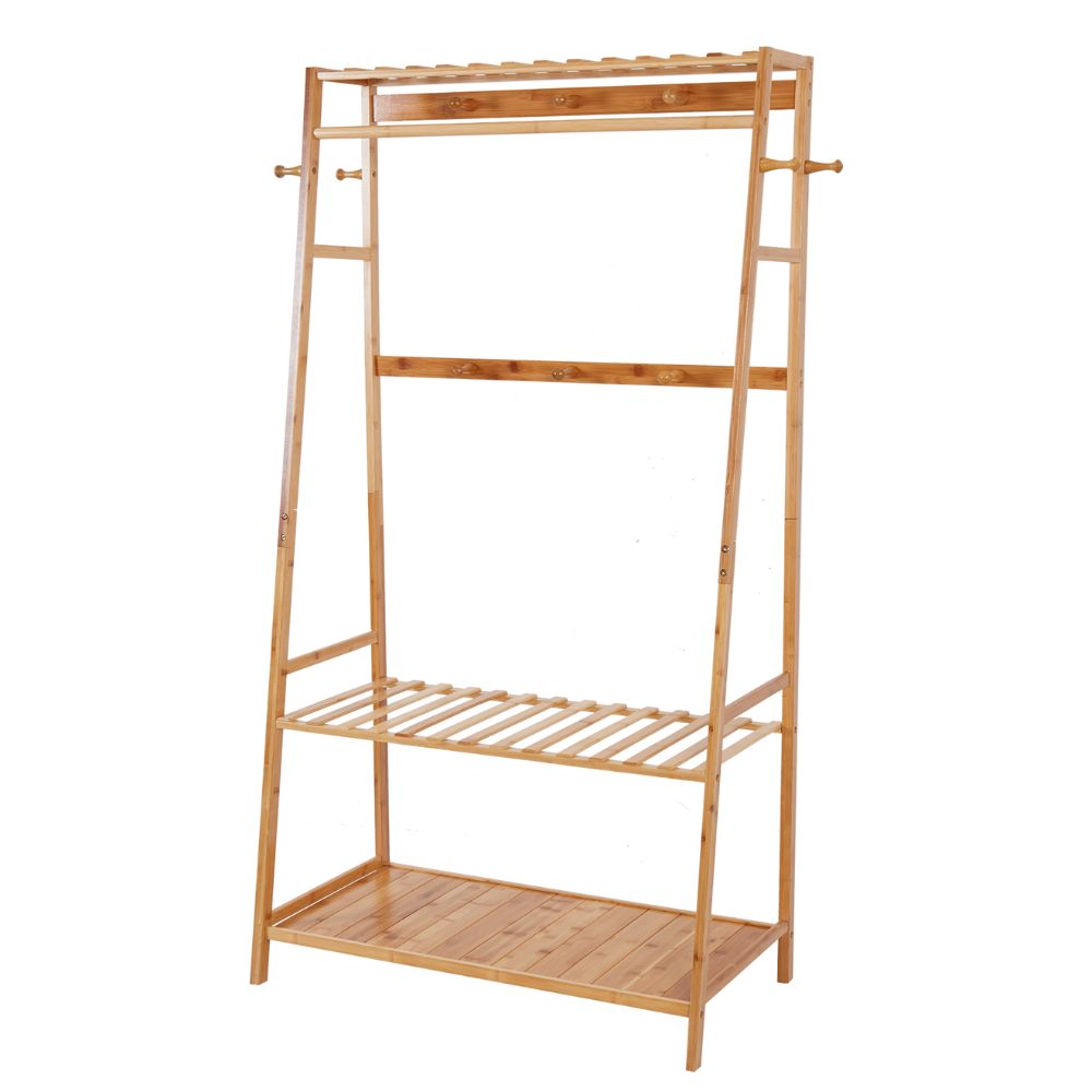 Bamboo Garment Rack for Heavy-Duty Clothing Storage - STripleB