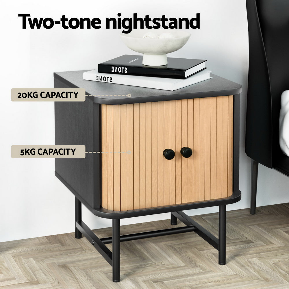 Bedside Table with Sliding Doors - STripleB