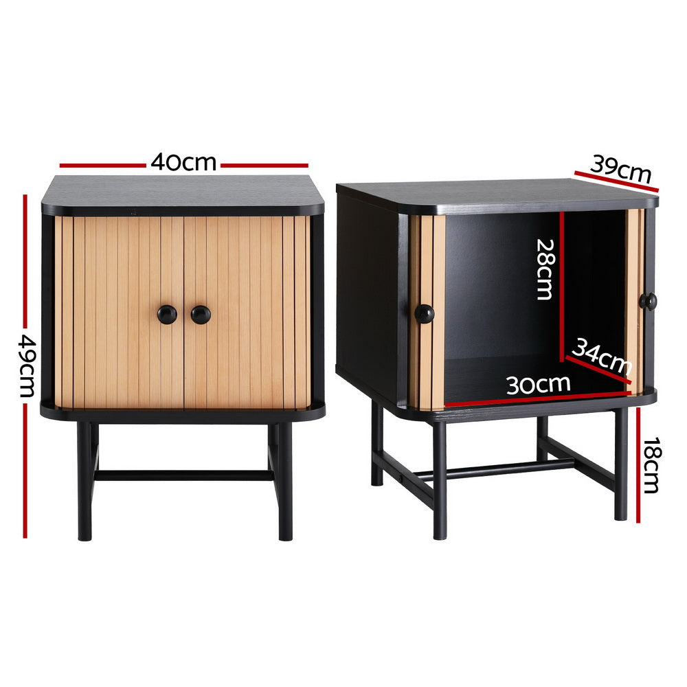 Bedside Table with Sliding Doors - STripleB