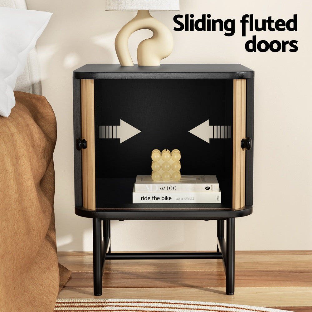 Bedside Table with Sliding Doors - STripleB