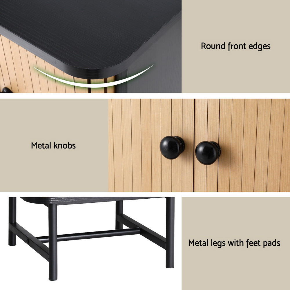 Bedside Table with Sliding Doors - STripleB
