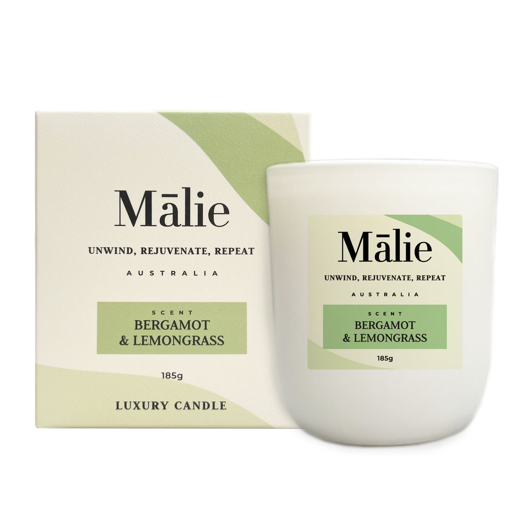 Bergamot & Lemongrass - Luxury Soy Candle 185g - Malie - STripleB