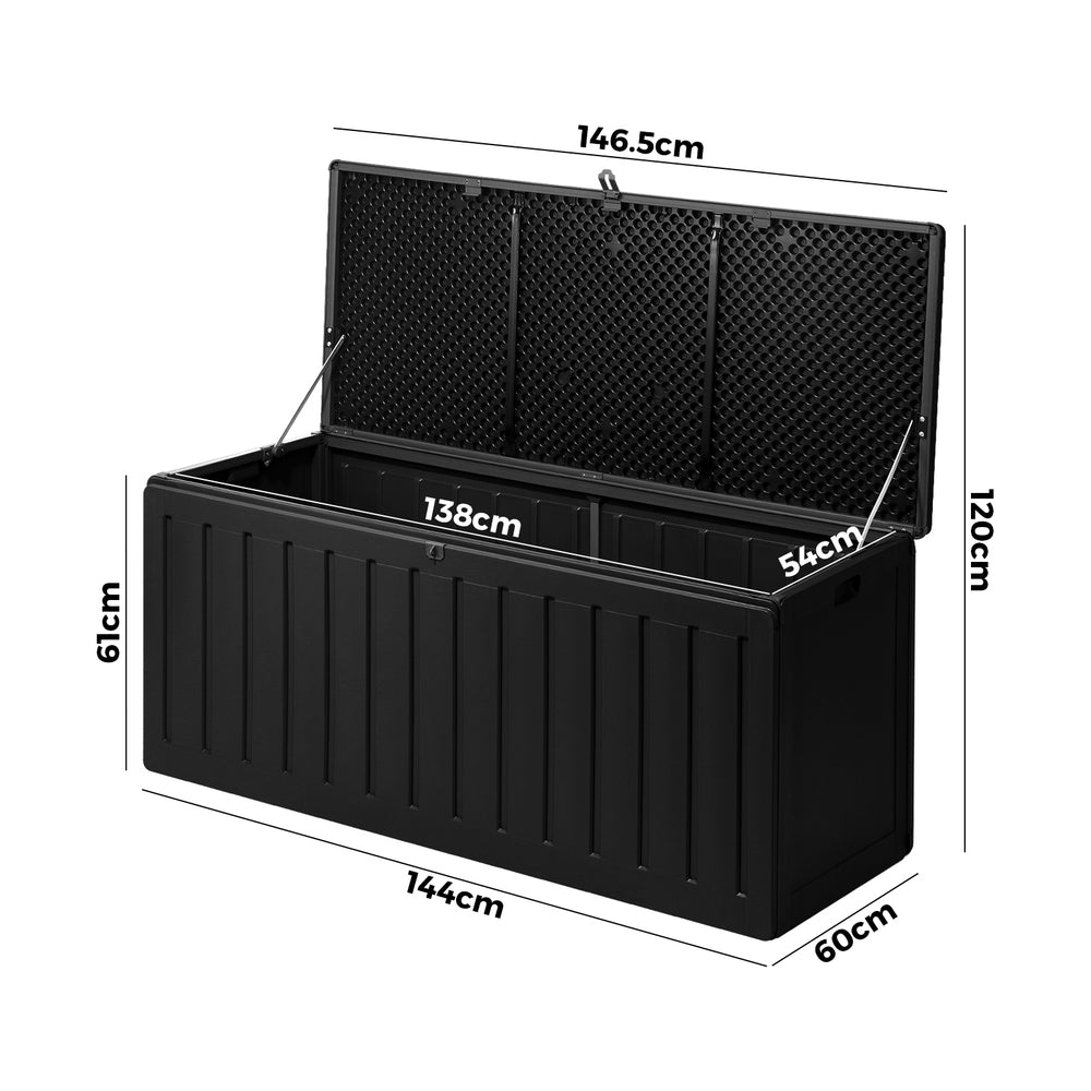 Outdoor Storage Bench Box 490L Black - STripleB
