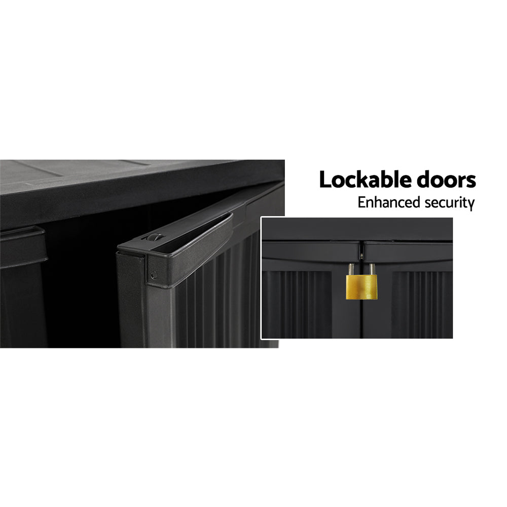 Black - Outdoor Storage Cabinet Box - 92cm - STripleB