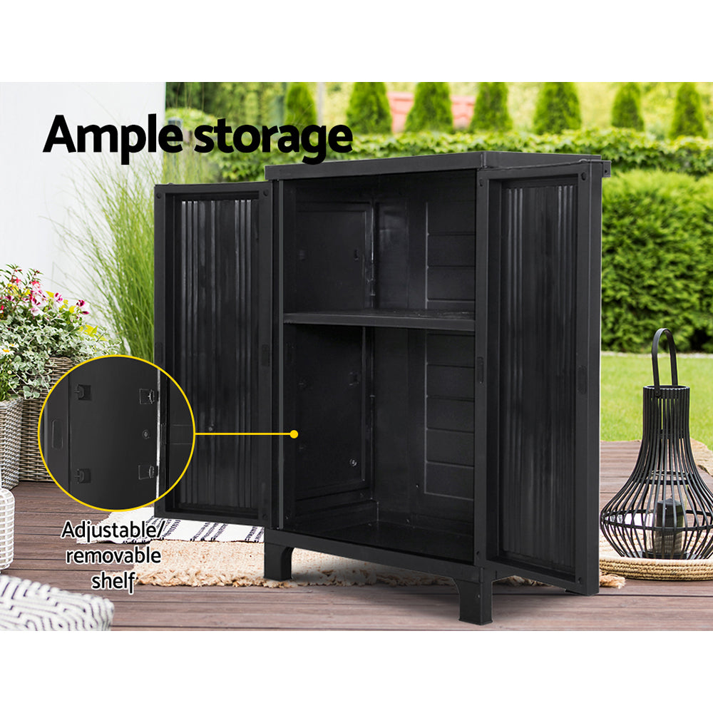 Black - Outdoor Storage Cabinet Box - 92cm - STripleB