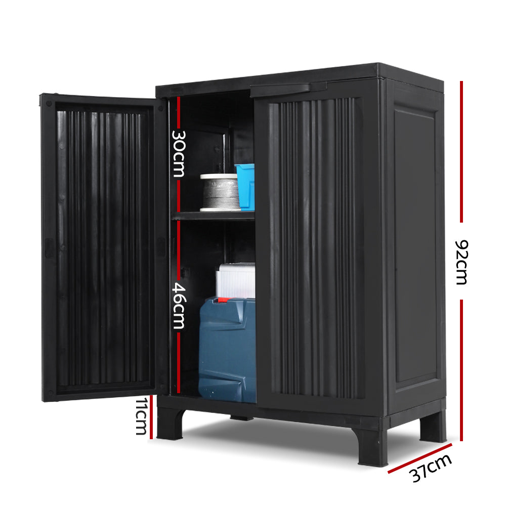 Black - Outdoor Storage Cabinet Box - 92cm - STripleB