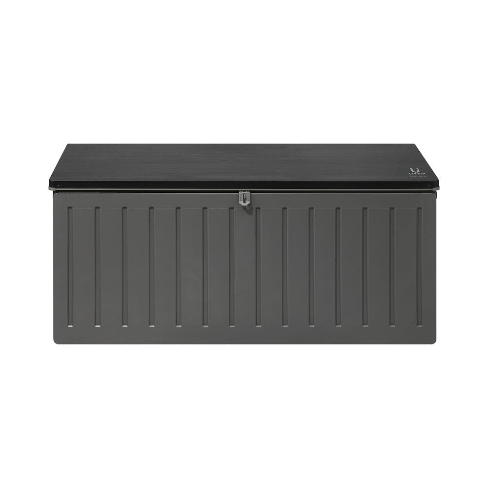 Outdoor Storage Bench Box 490L Black and Grey - STripleB